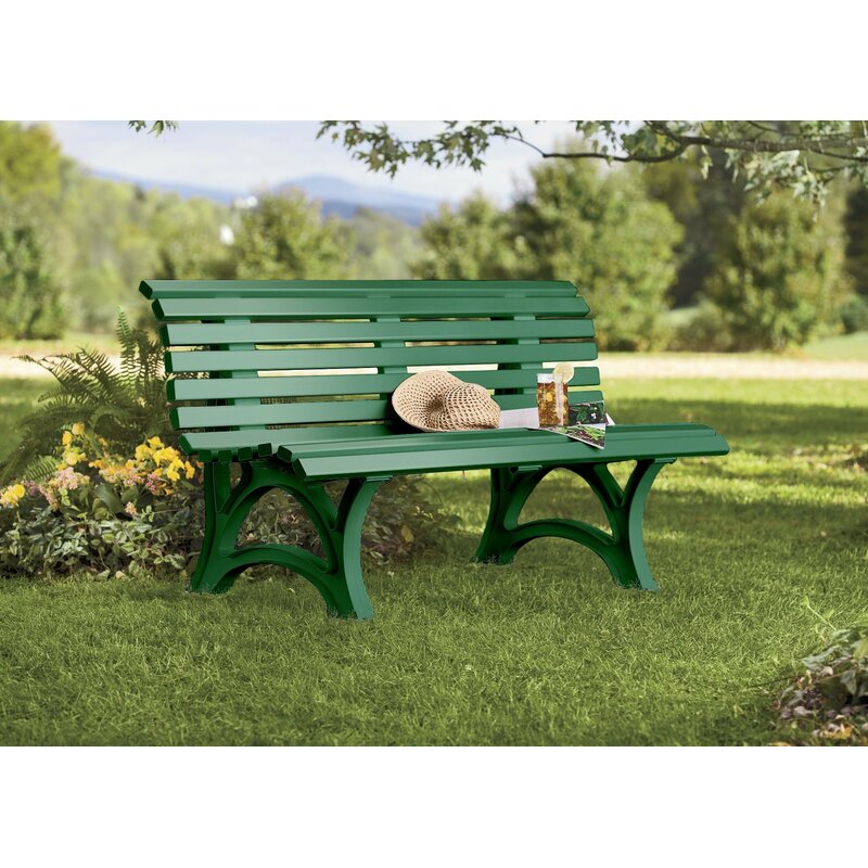 Plow Hearth Weatherproof Resin Garden Bench Reviews Wayfair   Weatherproof Resin Garden Bench 